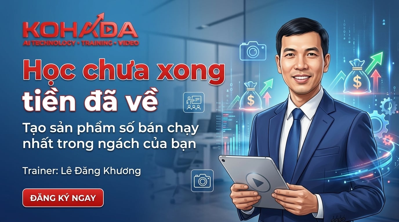 Học Chưa Xong - Tiền Đã Về · Tạo sản phẩm số bán chạy nhất trong ngách của bạn · Trainer Huấn Hoa Hồng Mõm · KOHADA